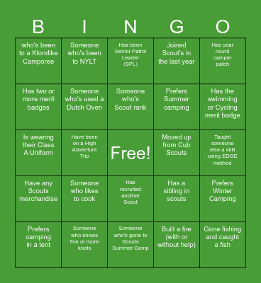Human Bingo!! Bingo Card