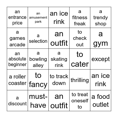 Hot Spots Bingo Card