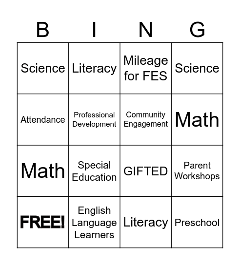 Engage the Funds! Bingo Card