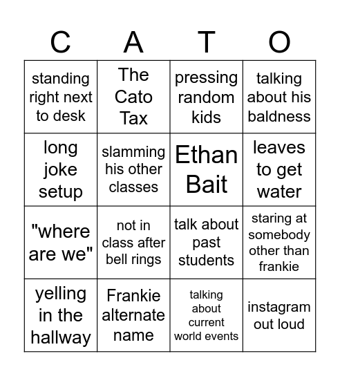 Cato-Bingo V2 Bingo Card