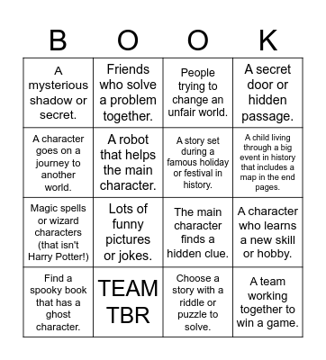 Fiction Genre Bingo Card