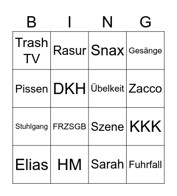 Rayé Bingo Card