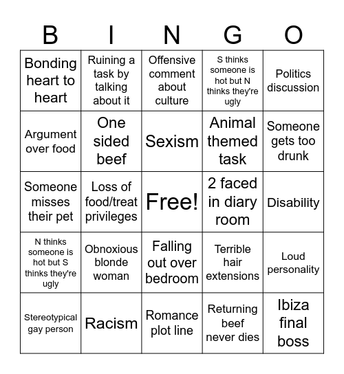 BB 2025 Bingo Card