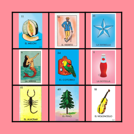Loteria Bingo Card