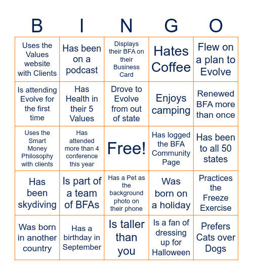 FIND SOMEONE WHO Bingo Card