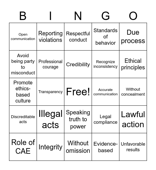 GIAS BINGO Card