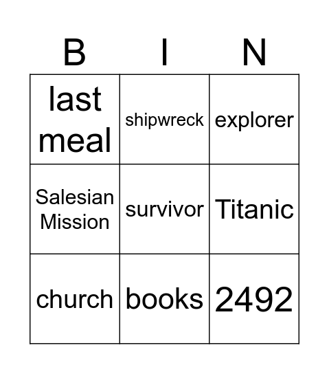 Ushuaia Walking Tour Bingo Card