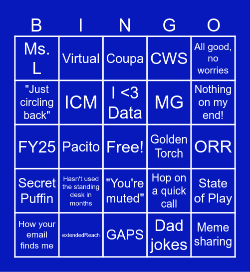 Integration Bingo Card