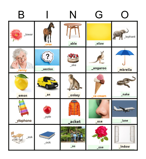 The English alphabet - General revision Bingo Card