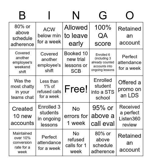 CSC BINGO Card