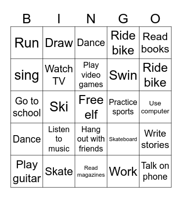 Spanie Bingo Card