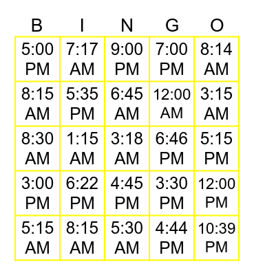 ¡El Tiempo en Español! Bingo Card