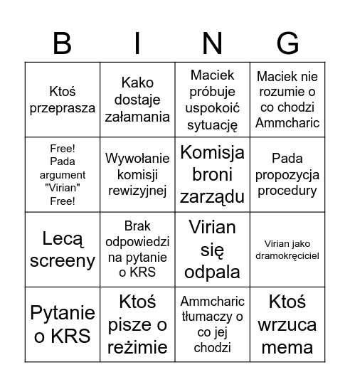 Ligo drama bingo Card