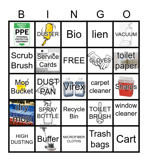 HOUSEKEEPING Bingo Card