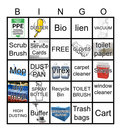 HOUSEKEEPING Bingo Card