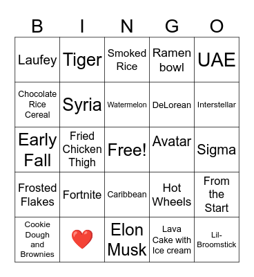 BIRTHDAY BOY Bingo Card