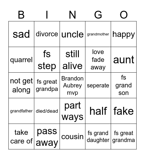 give me answers Bingo Card