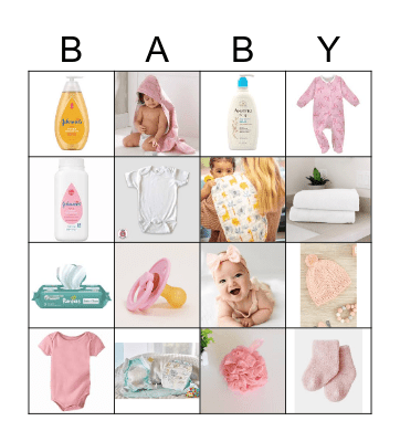 Baby Shower BINGO Card