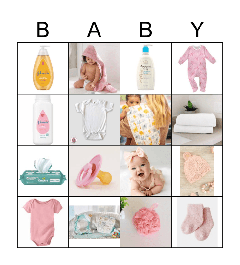 Baby Shower BINGO Card
