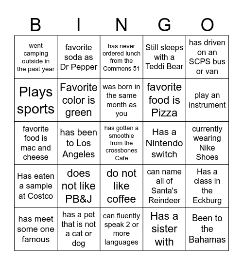 SCPS Small Group Bingo 9/16 Bingo Card