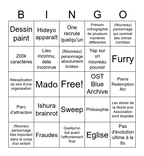 Ultimate Evolution Bingo Card