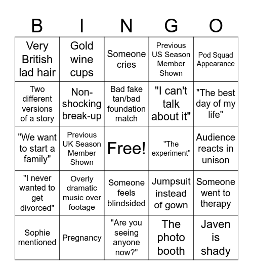 W&W:LIBUK2WP2025 The Reunion Bingo Card