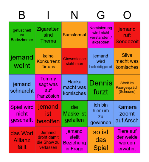 Sommerhaus Bingo Card