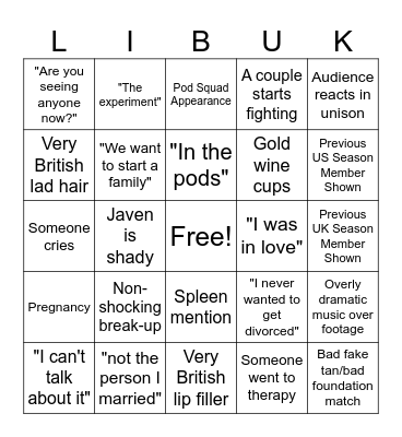 W&W:LIBUK2WP2025 The Reunion Bingo Card