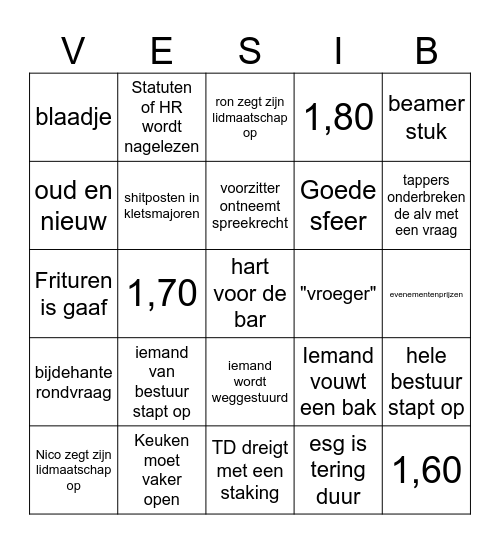 ALVBingo Card
