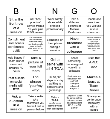 Williams SH  ___________________ Bingo Card