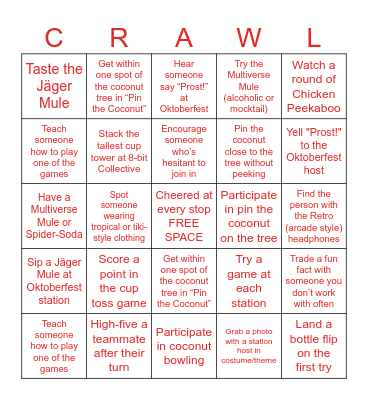 Jarvis Social Crawl Bingo Card
