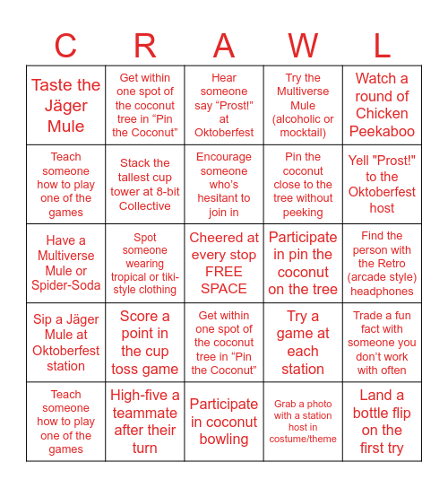 Jarvis Social Crawl Bingo Card