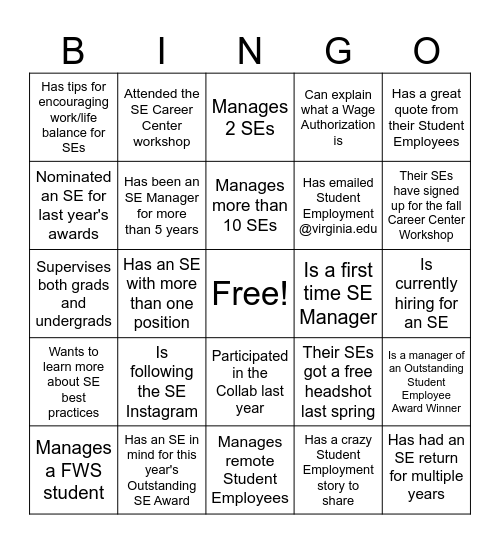 Find someone who... Bingo Card