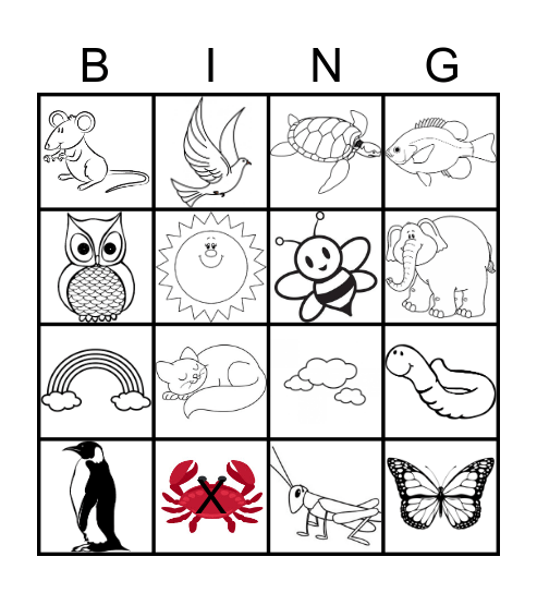 Nature Bingo Card