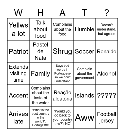 🇵🇹 imigrant bingo Card