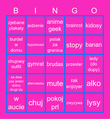 sassd Bingo Card