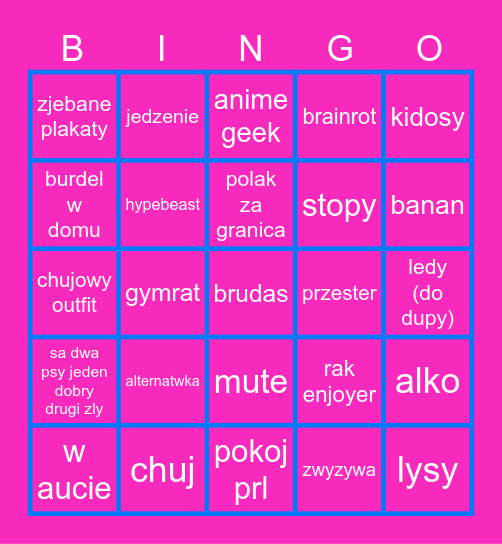 sassd Bingo Card