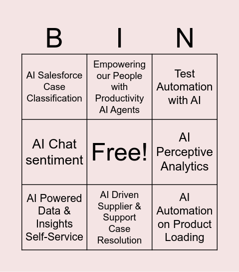 Supply AI Bingo Card