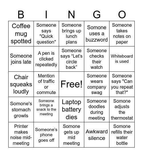 CREDIT BINGO Card