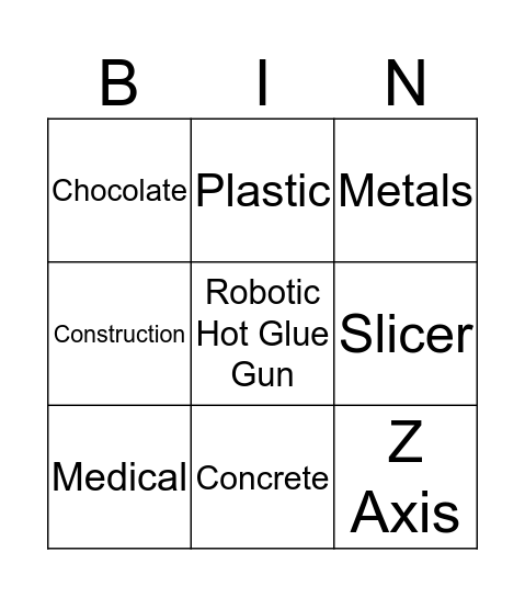 3D Printing - Tic-Tac-Toe Bingo Card