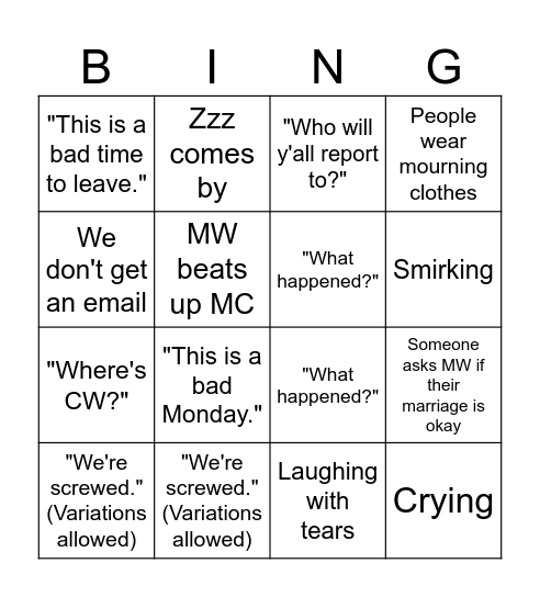 "Who are we? Bingo Card