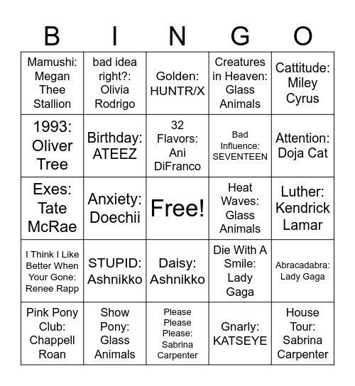 HBD Jadyn! Bingo Card