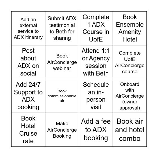 ADX Back to School BINGO! Bingo Card