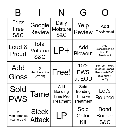 M.R. Bingo Card
