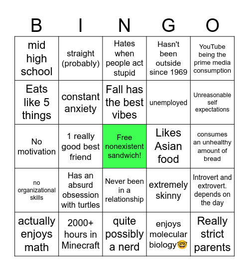 MrTurtle Bingo Card