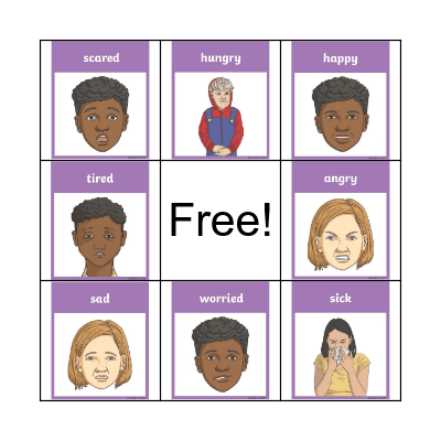 Feelings Bingo Card