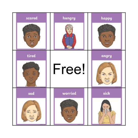 Feelings Bingo Card