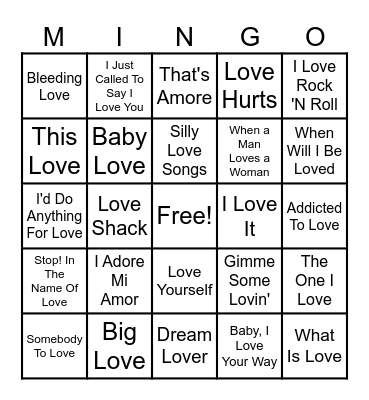 Love at First Bingo Card