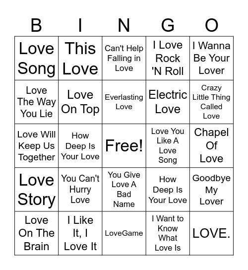 Top Female Artists Bingo Card