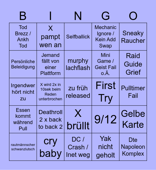 1st ToT Bingo Card